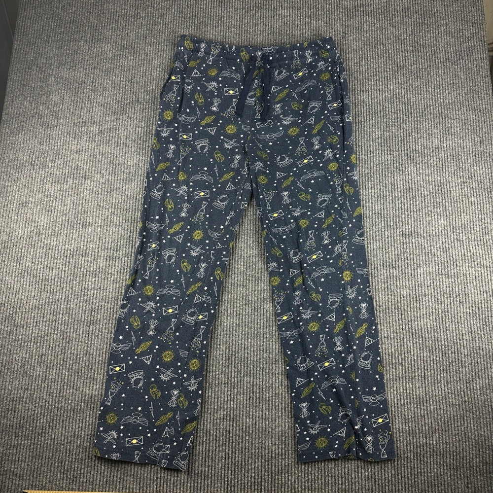BoxLunch Harry Potter Pajama Pants Mens Medium Navy Blue Magic Icon Print Cotton